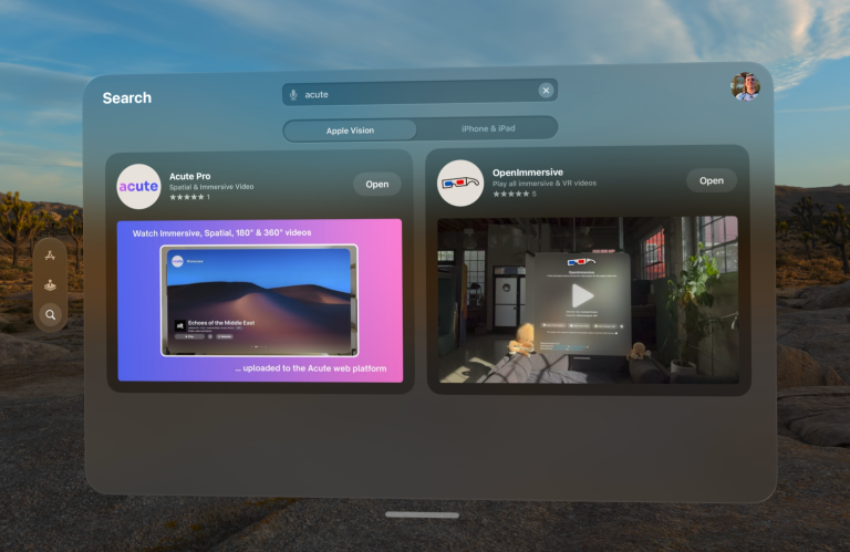 Acute Pro in the visionOS App Store, step 1