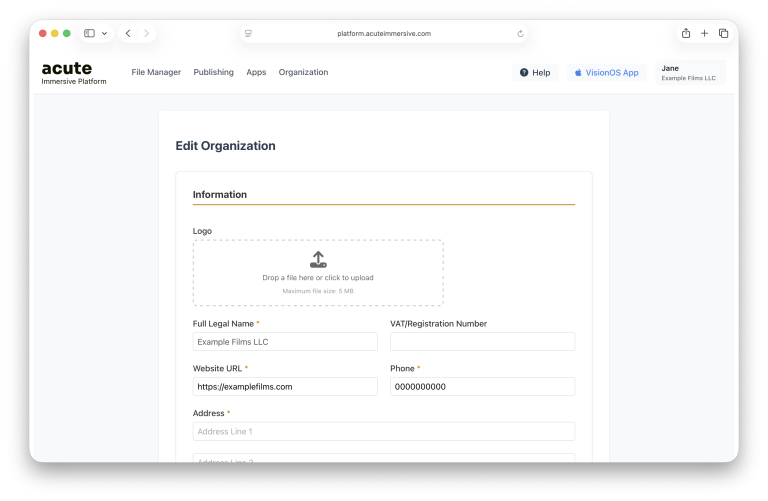 Acute organization member and invitation interface, step 2