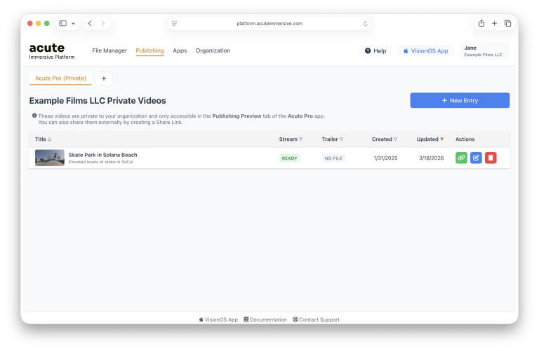 Acute publishing metadata and preview interface, step 3