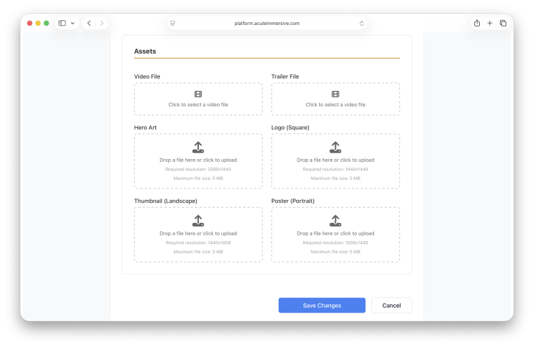 Acute publishing metadata and preview interface, step 4