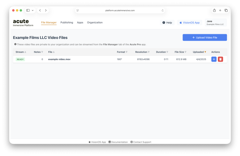 Acute browser preview interface, step 1