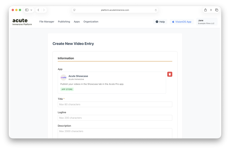 Acute application publishing and curation interface, step 4