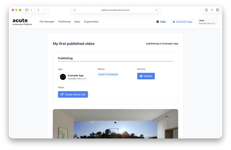 Acute application publishing and curation interface, step 14