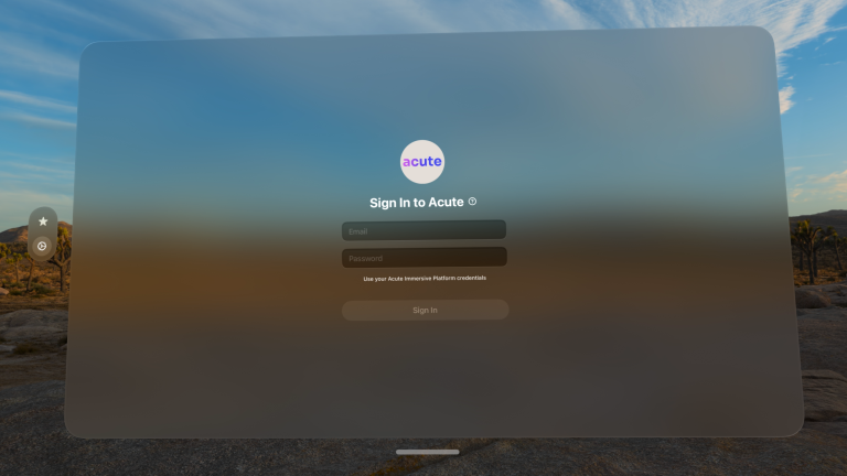 Acute Pro sign-in and private file interface, step 2