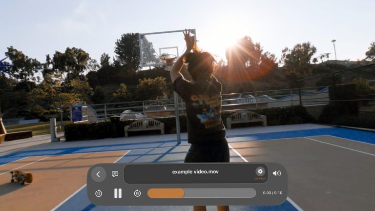 Immersive video playing in Acute Pro on Apple Vision Pro