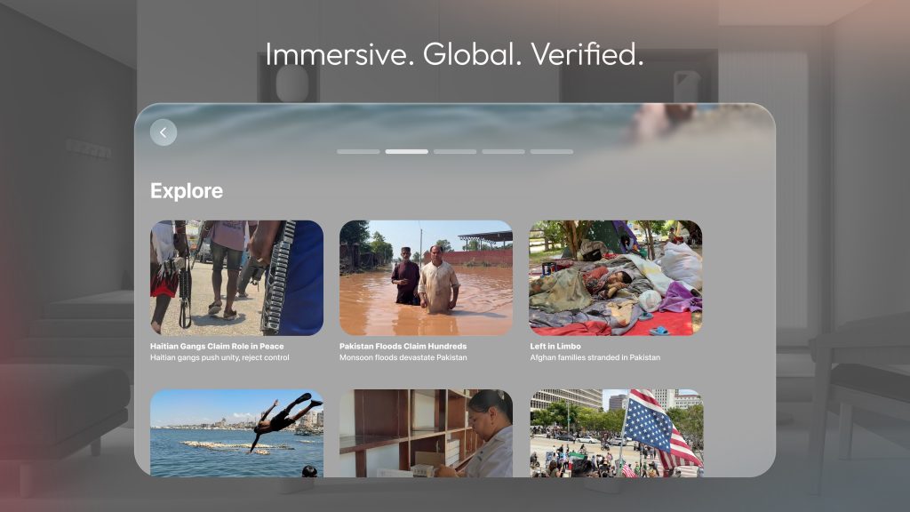 Primary application interface on Apple Vision Pro